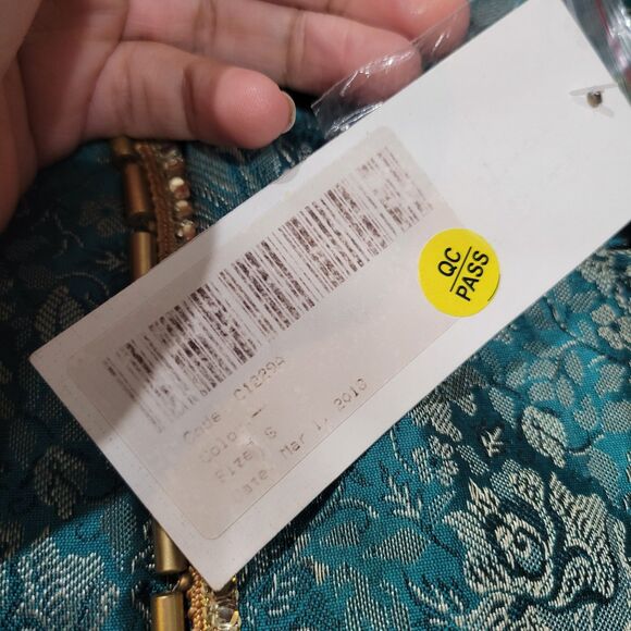 Duchess Judith The Pirate Dressing Green Gold Brocade Jacket Ren Faire Small NWT - Picture 8 of 15